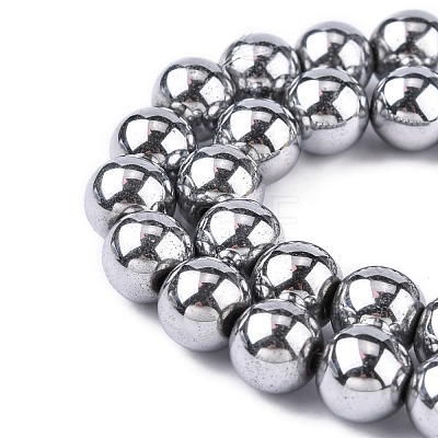 Non-magnetic Synthetic Hematite Beads Strands G-S096-10mm-3-1