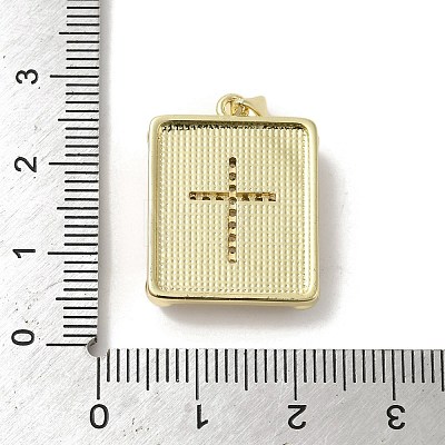 Brass Pave Shell Pendants KK-I708-17D-G-1