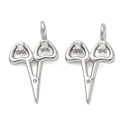Brass Micro Pave Clear Cubic Zirconia Pendants CU-CBA5585-02P-1