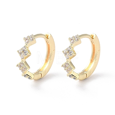 Brass Micro Pave Cubic Zirconia Hoop Earrings EJEW-P259-06G-1