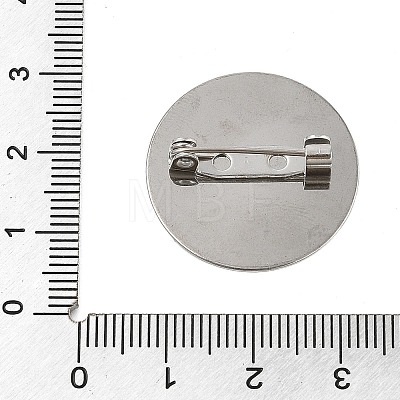 304 Stainless Steel Brooch Cabochon Settings STAS-E547-08K-P-1