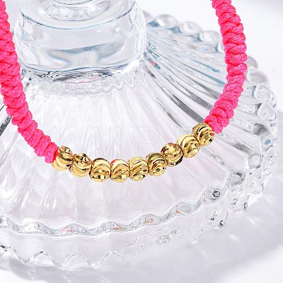 Polyester Cord Braided Bead Bracelets for Women BJEW-L698-01G-09-1