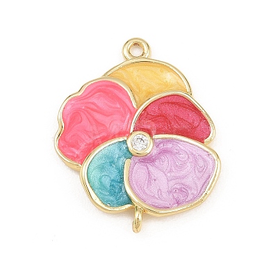 Brass Enamel Connector Charms KK-L275-57G-06-1
