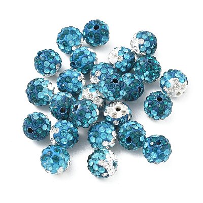 Handmade Polymer Clay Rhinestone Beads RB-CBAFAF8-01E-1
