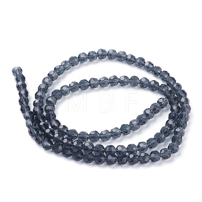 Faceted(32 Facets) Glass Round Beads Strands X-EGLA-J042-6mm-03-1