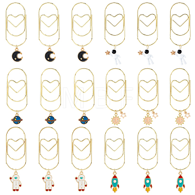 18Pcs 6 Style Iron Bookmark AJEW-FH00052-1