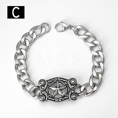 Punk & Viking 304 Stainless Steel Link Bracelets FS-WG44D5C-04-1