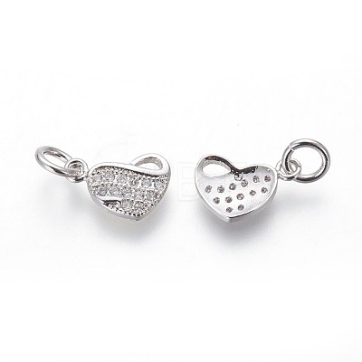Eco-Friendly Brass Micro Pave Cubic Zirconia Charms ZIRC-J021-16P-RS-1