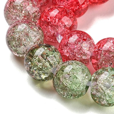 Spray Painted Crackle Glass Beads Strands DGLA-C002-6mm-06-1