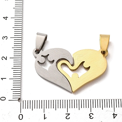 Valentine's Day 304 Stainless Steel Split Pendants STAS-F368-11GP-1