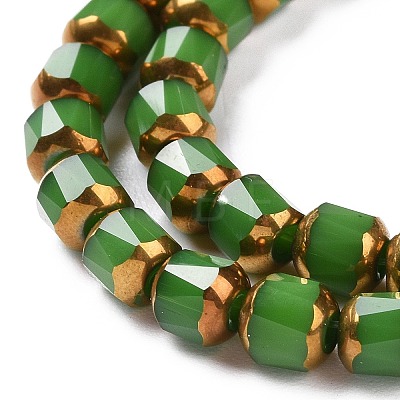 Electroplated Glass Imitation Jade Beads Strands GLAA-P003-C04-1