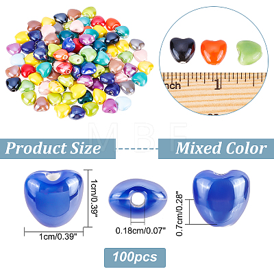 100Pcs Pearlized Handmade Porcelain Beads FIND-FH0005-07-1