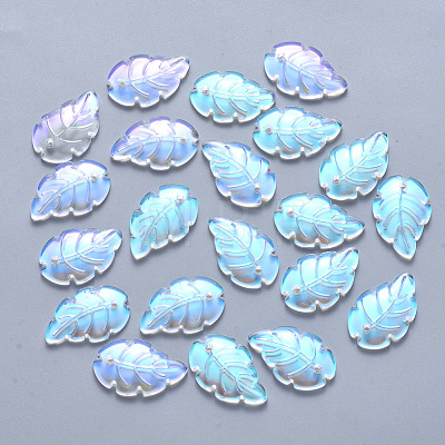 Transparent Spray Painted Glass Pendants GLAA-T016-09-1