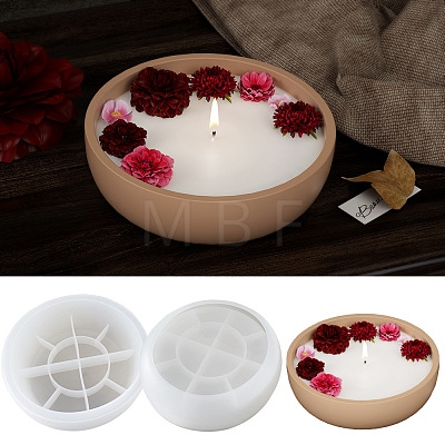 Round Shape DIY Candle Cups Silicone Molds DIY-E072-01-1