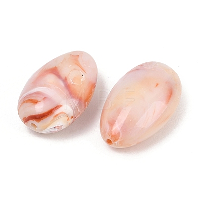 Two Tone Opaque Acrylic Imitation Gemstone Beads OACR-T033-10A-1