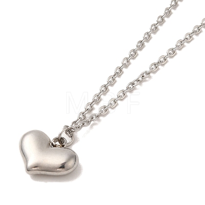 304 Stainless Steel Heart Pendant Necklaces & Bracelets & Stud Earrings Sets for Women SJEW-C004-11P-1