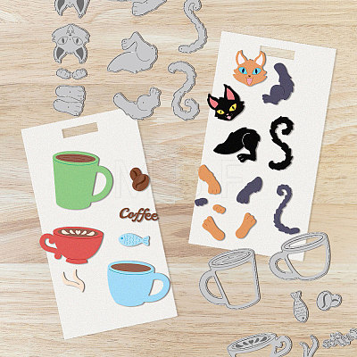 Coffee Cup Theme Carbon Steel Cutting Dies Stencils DIY-WH0309-2013-1