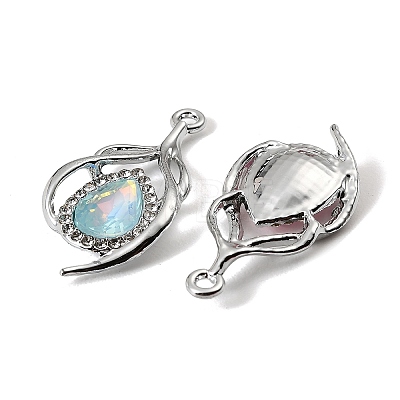 UV Plating Alloy Glass Pendants FIND-K032-37P-1