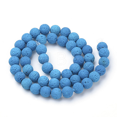 Synthetic Lava Rock Beads Strands X-G-S277-6mm-07-1