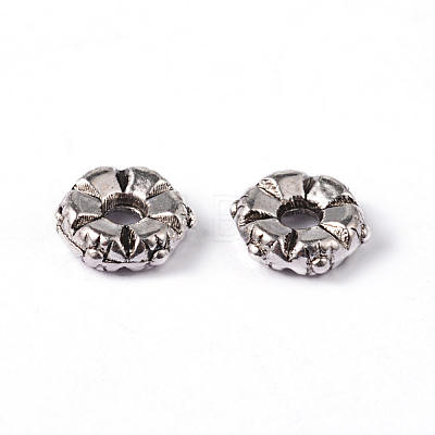 Tibetan Style Alloy Spacer Beads TIBEB-S039-014AS-RS-1