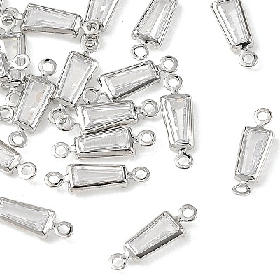 SHEGRACE Brass Pave Cubic Zirconia Trapezoid Connector Charms XGRQ2O526-444A-P-1