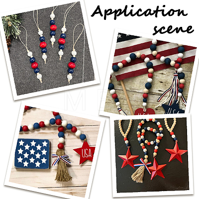 600Pcs 3 Colors Dyed Wood Beads WOOD-SC0002-43-1