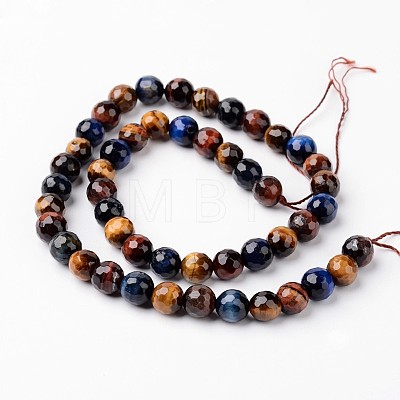 Natural Tiger Eye Bead Strands G-J376-68-8mm-1