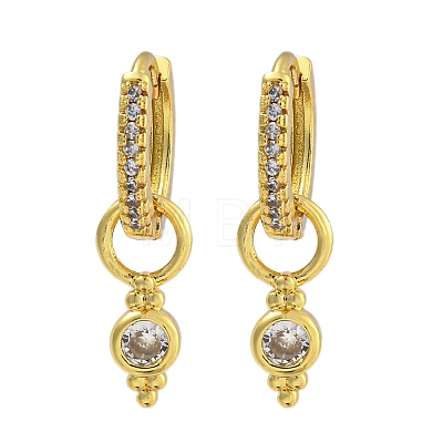 Rack Plating Brass Pave Clear Cubic Zirconia Hoop Earrings for Women EJEW-G410-45G-1