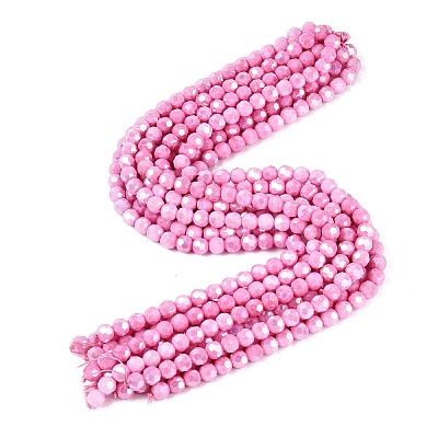 Anti-Tarnish Electroplate Glass Beads Strands EGLA-ZX010-8mm-02-1