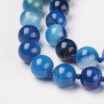 Natural Dyed Agate Beads Necklaces NJEW-F139-12mm-14-1