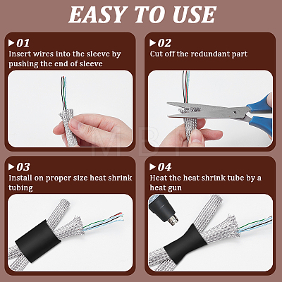 304 Stainless Steel Wire Braided Strap STAS-WH0044-114C-1