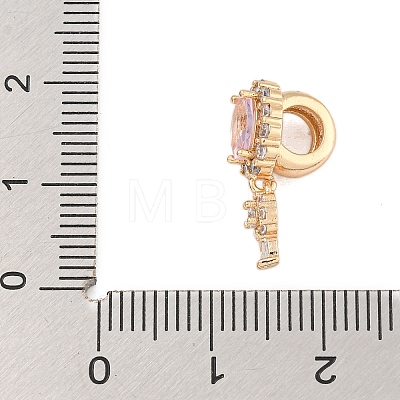 Rack Plating Brass Micro Pave Cubic Zirconia Pendants KK-F876-27KCG-1