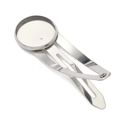 304 Stainless Steel Snap Hair Clip Finding STAS-B126-01C-P-1