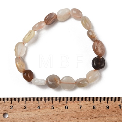 Natural Multi-Moonstone Stretch Beaded Bracelets BJEW-K213-C14-1