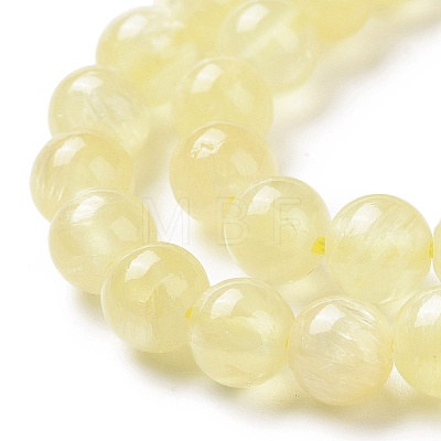 Electroplated Natural Yellow Selenite Beads Strands G-N328-025C-03-1-1