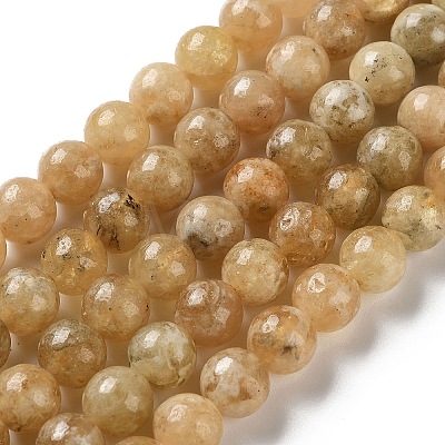 Natural Yellow Garnet Beads Strands G-Z129-C01-8mm-01-1
