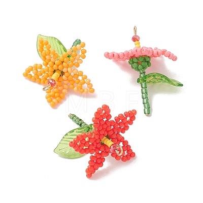 Glass Seed Beaded Pendants PALLOY-MZ01283-1