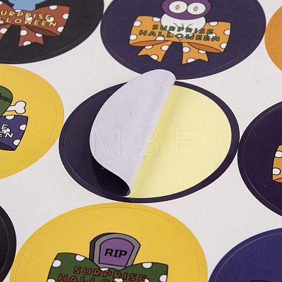 Halloween Theme Plastic Stickers STIC-C009-01E-1