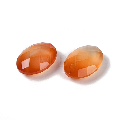 Natural Orange Red Agate(Dyed & Heated) Cabochons G-O175-15C-02-1