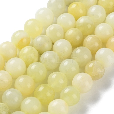 Natural New Jade Stone Round Bead Strands G-O039-16-8mm-01-1