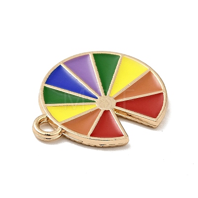 Rainbow Color Alloy Enamel Pendants ENAM-G208-21KCG-1