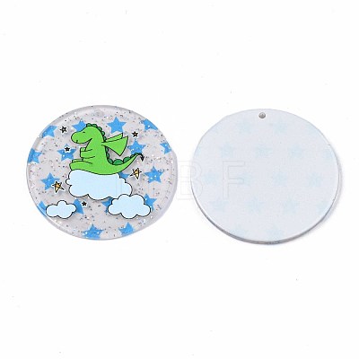 Transparent Printed Acrylic Pendants TACR-S135-036-1