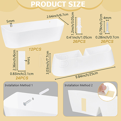 6Pcss Plastic Slipper Racks for Bathroom ODIS-WH0030-331B-1