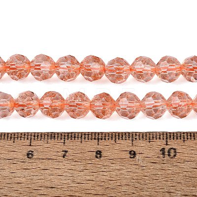 Crackle Transparent Glass Beads Strands GLAA-N068-06A-05-1
