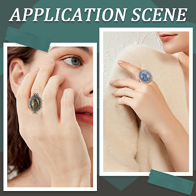 SUNNYCLUE DIY Gemstone Finger Ring Making Kit DIY-SC0022-34-1