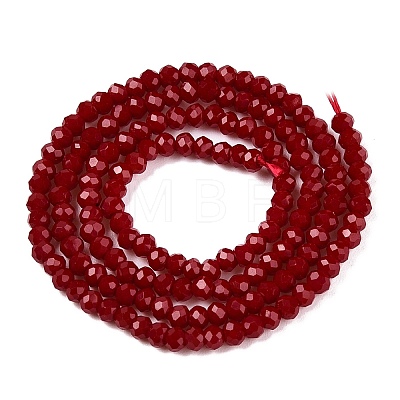 Opaque Solid Color Glass Beads Strands EGLA-T021-02G-1