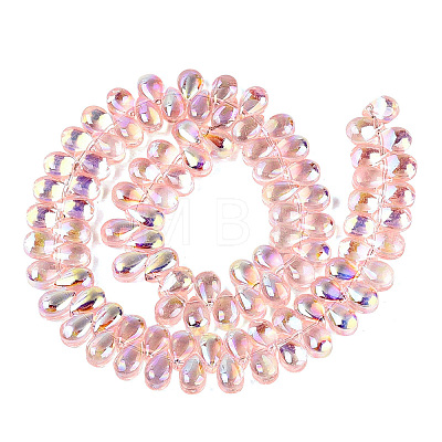 Electroplate Transparent Glass Beads Strands EGLA-N057-01A-06-1