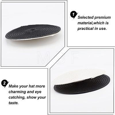 CHGCRAFT 3Pcs 3 Colors Polyester Imitation Straw Round Hat Base for Millinery AJEW-CA0002-79-1