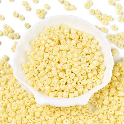 Opaque Baking Paint Glass Seed Beads SEED-T008-02B-1