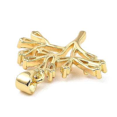 Real 18K Gold Rack Plating Brass Micro Pave Cubic Zirconia Pendants ZIRC-L100-148G-01-1